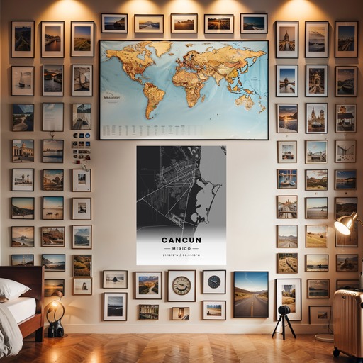 Cancun in Dark Poster - Street Map 8