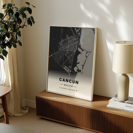 Cancun in Dark Poster - Street Map 9