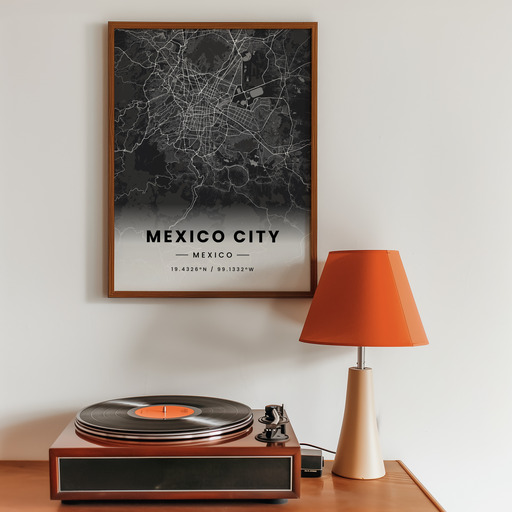Mexico City in Dark Poster - Street Map 10