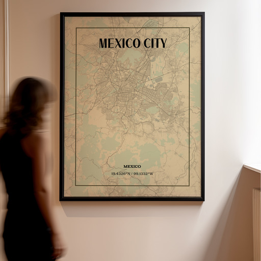 Mexico City in Vintage Poster - Street Map 11