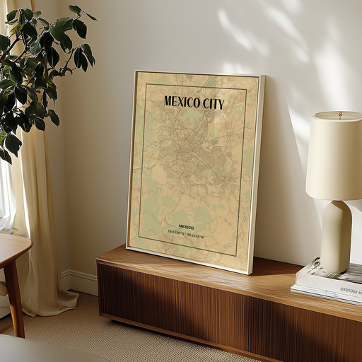 Mexico City in Vintage Poster - Street Map 9