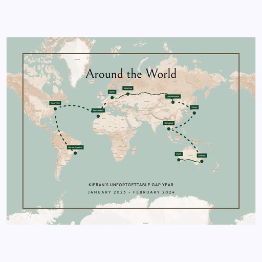 Our World Trip Poster - Multimodal Route Map 6