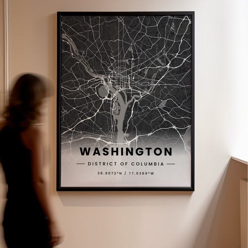 Washington D.C. in Dark Poster - Street Map 11