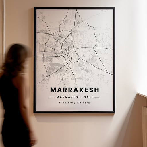 Marrakesh in Light Poster - Street Map 11