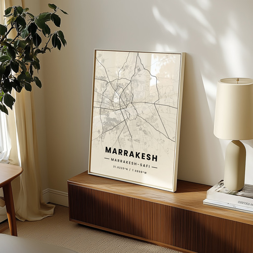 Marrakesh in Light Poster - Street Map 9