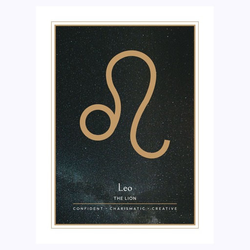 Leo in Simple Sharp Print - Custom Zodiac Sign Poster 6