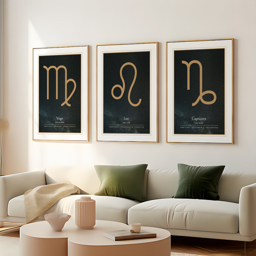 Leo in Simple Sharp Print - Custom Zodiac Sign Poster 9