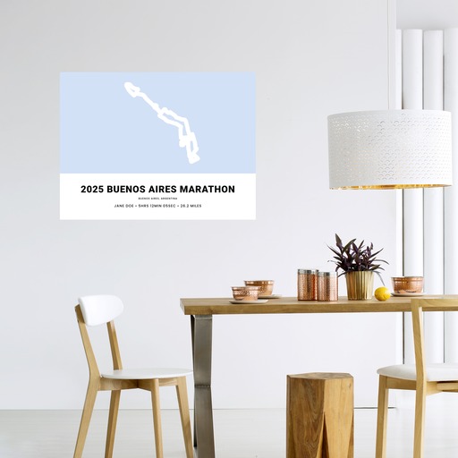 Minimalis 2025 Buenos Aires Marathon Poster - Route Map 11