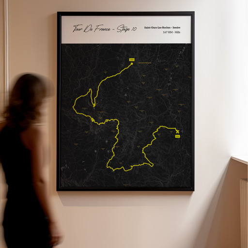 2023 Tour de France Stage 10 Poster - Route Map 11