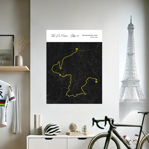 2023 Tour de France Stage 10 Poster - Route Map 8