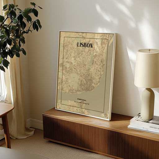 Lisbon in Vintage Poster - Street Map 9