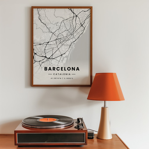 Barcelona in Light Poster - Street Map 11