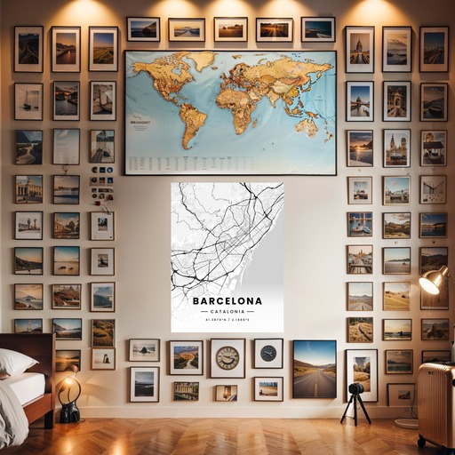 Barcelona in Light Poster - Street Map 8