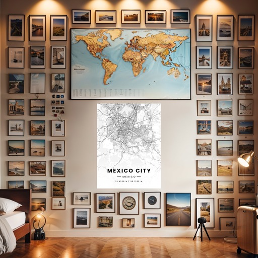 Mexico City in Light Poster - Street Map 8