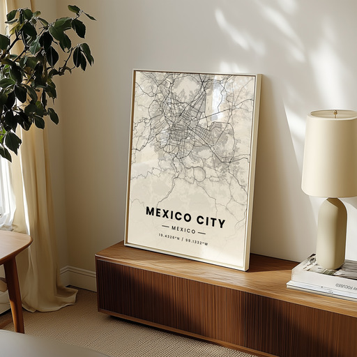 Mexico City in Light Poster - Street Map 9