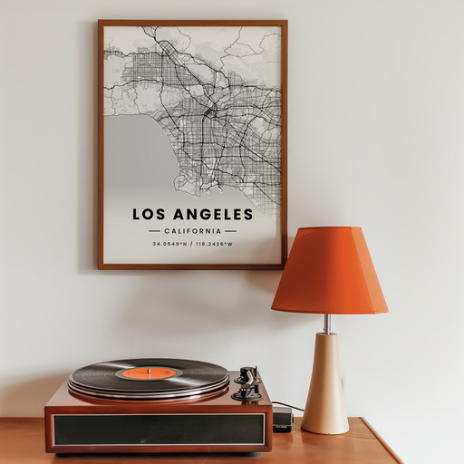 Los Angeles in Light Poster - Street Map 10