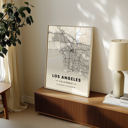 Los Angeles in Light Poster - Street Map 9
