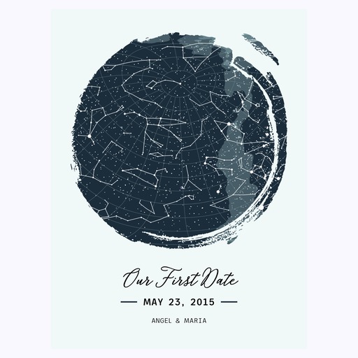 When We Had Our First Date Poster - Celestial Map 6