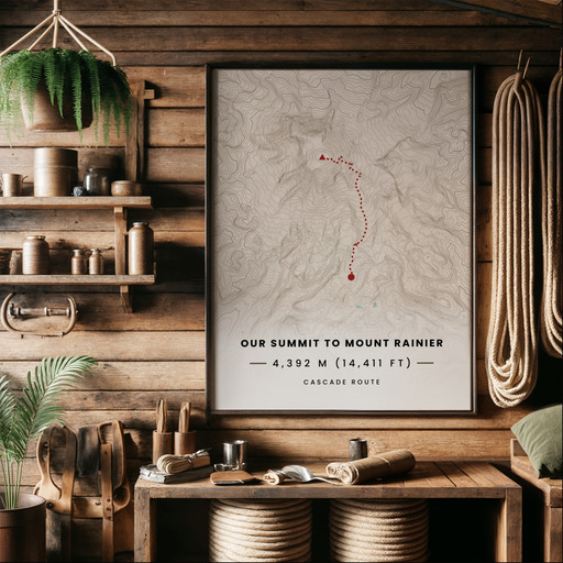 Our Summit: Mount Rainier Poster - Route Map 11