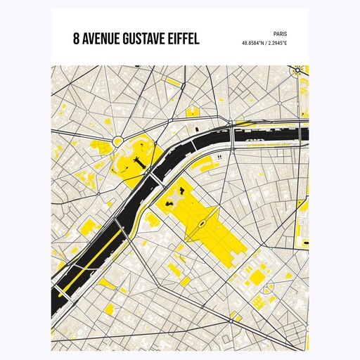 Eiffel Tower Poster - Street Map 6