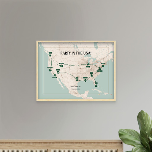 Our USA Trip Poster - Multimodal Route Map 8