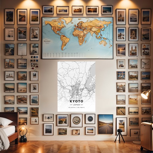 Kyoto in Light Poster - Street Map 8