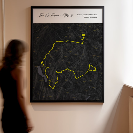 2023 Tour de France Stage 15 Poster - Route Map 11