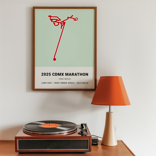Minimalist 2025 Mexico CIty Marathon Poster - Route Map 11