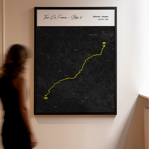 2023 Tour de France Stage 8 Poster - Route Map 11