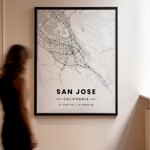 San Jose in Light Poster - Street Map 11
