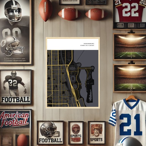 Chicago Bears Stadium Poster - Street Map 10