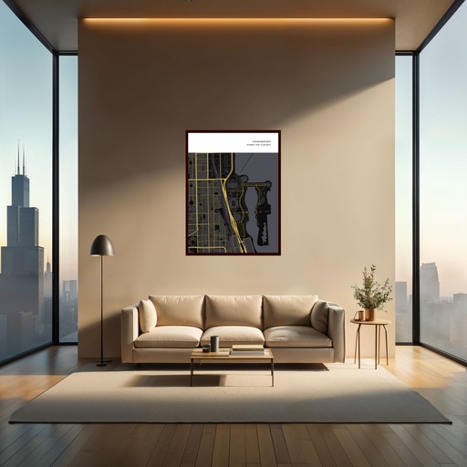 Chicago Bears Stadium Poster - Street Map 11