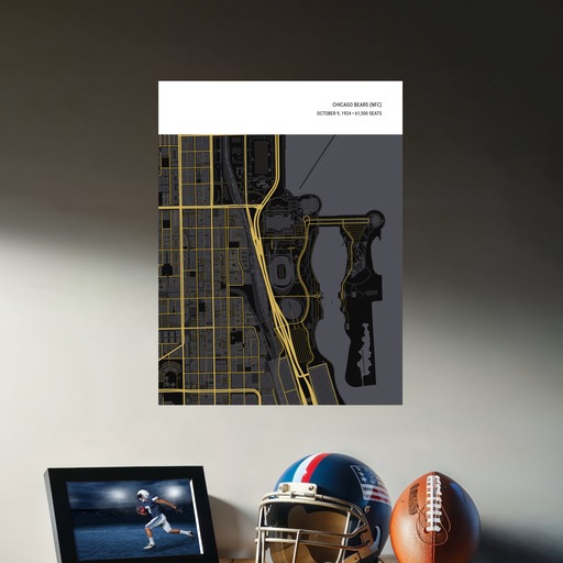 Chicago Bears Stadium Poster - Street Map 9