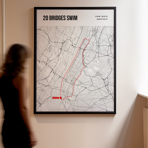 20 Bridges Swim Poster - Route Map 10