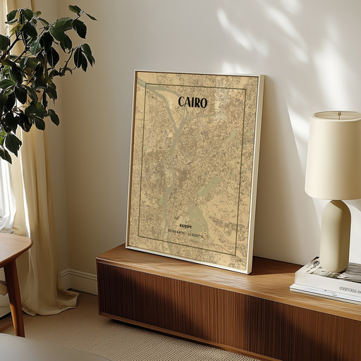Cairo in Vintage Poster - Street Map 9