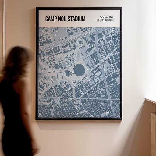 Camp Nou Stadium Poster - Street Map 11