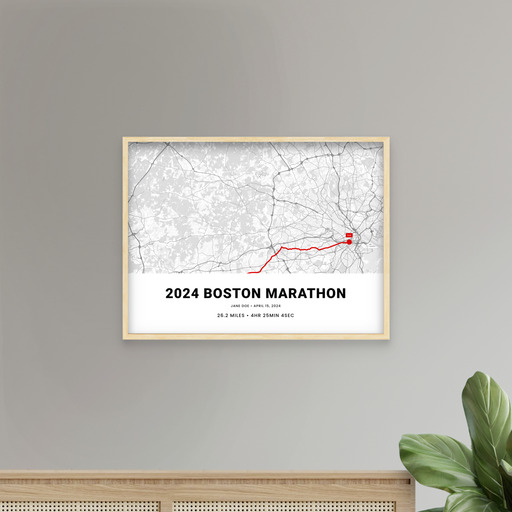 2024 Boston Marathon Poster - Route Map 10