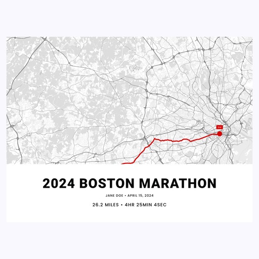 2024 Boston Marathon Poster - Route Map 6
