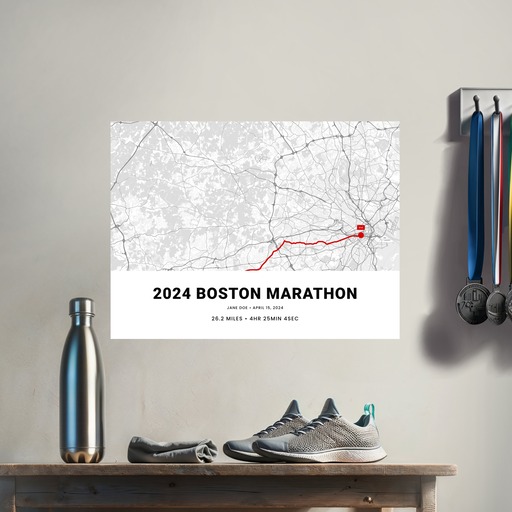 2024 Boston Marathon Poster - Route Map 7