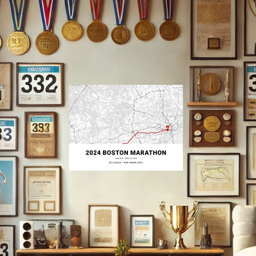 2024 Boston Marathon Poster - Route Map 8