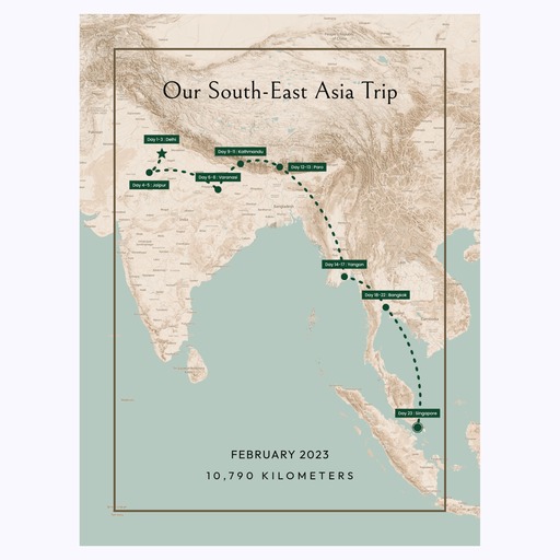 Our South-East Asia Trip Poster - Route Map 6