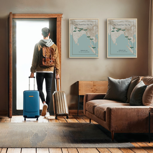 Our South-East Asia Trip Poster - Route Map 8