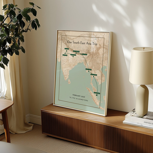 Our South-East Asia Trip Poster - Route Map 9