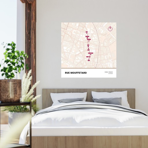 Rue Mouffetard Poster - Street Map 9