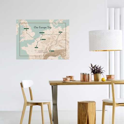 Our Europe Trip Poster - Route Map 10