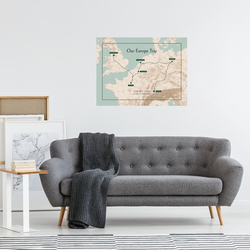 Our Europe Trip Poster - Route Map 9