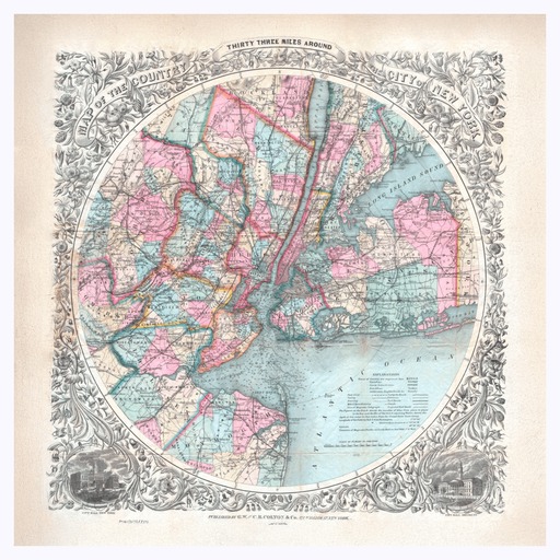 J.H. Colton - Map of New York City & Vicinity (1879) 6