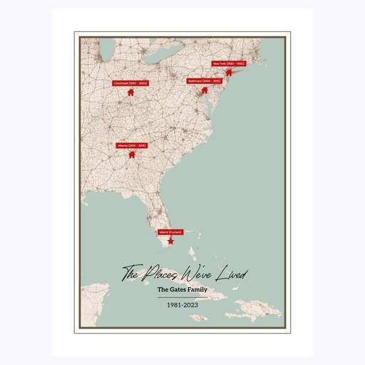 The Places We Lived In Poster - Street Map 6