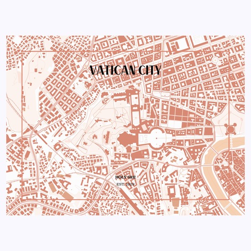 Vatican City Poster - Street Map 6