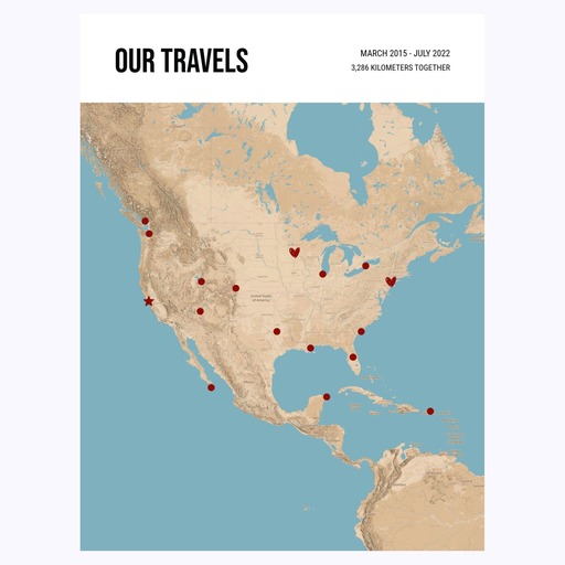 The Places We Have Been Together Poster - Terrain Map 6